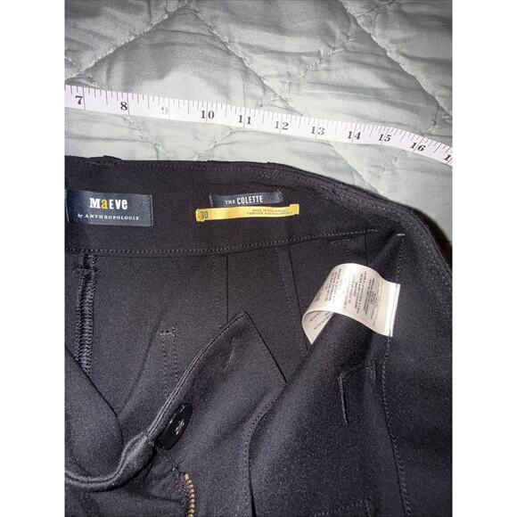 Anthropologie Maeve Black The Colette Crop Wide-Leg Pants Size 30 NWT Classic - Picture 8 of 9